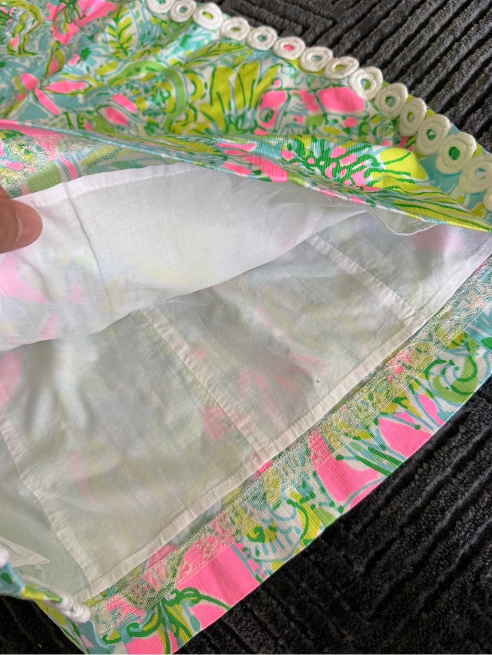 Lilly Pulitzer Pink & Lime Green Floral Eyelet Dress - Picture 3 of 5